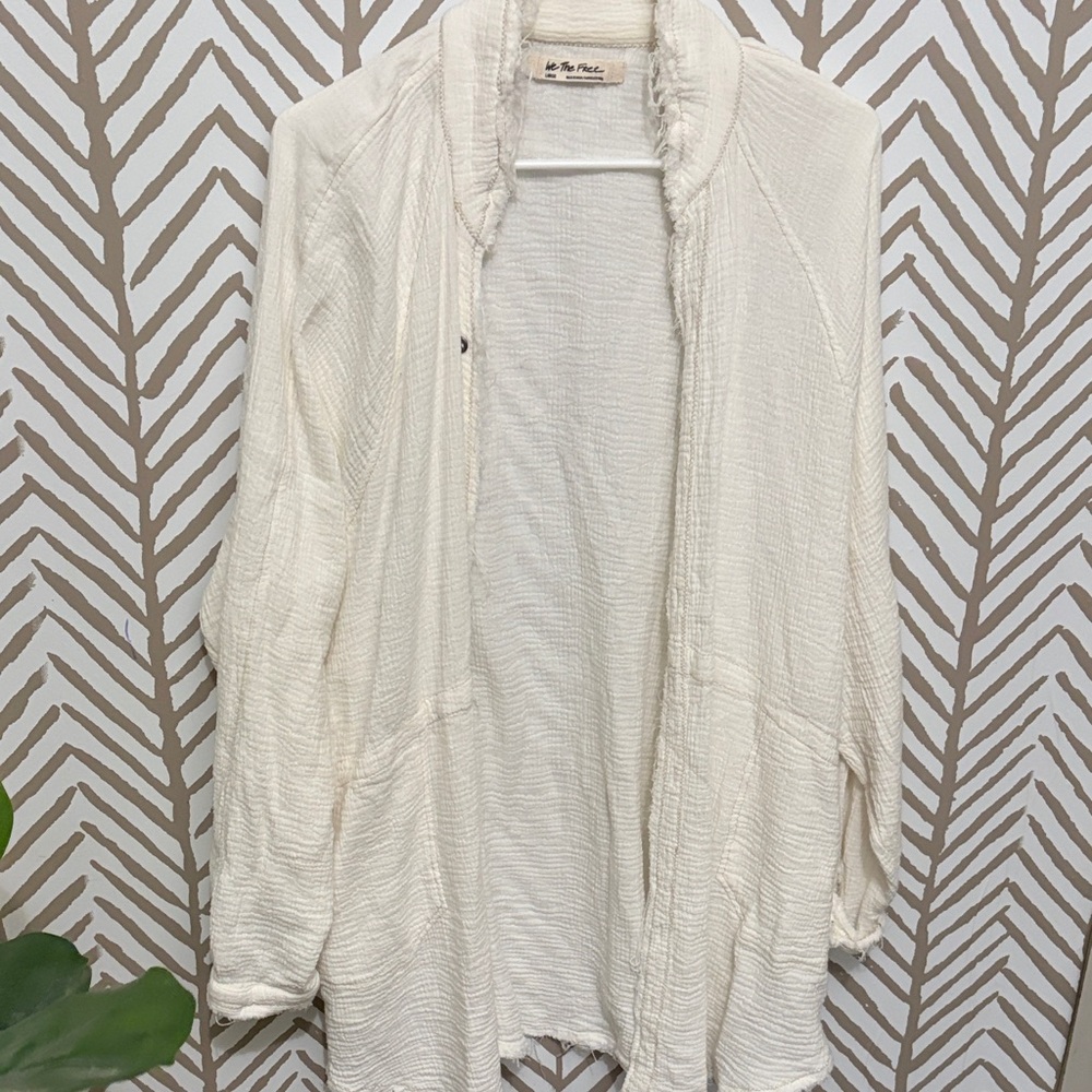 We The Free Ivory Textured Cardigan